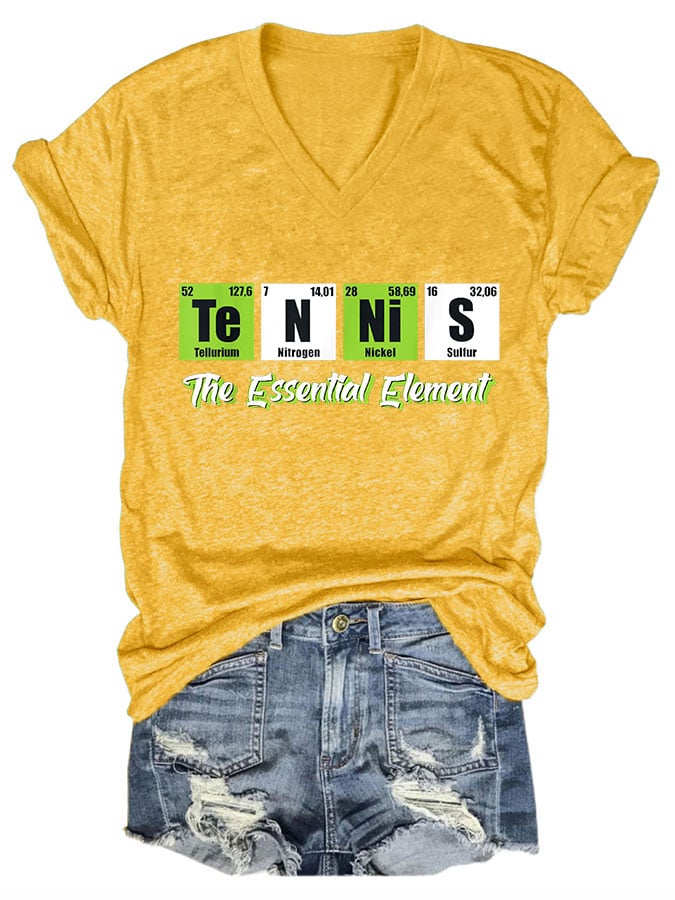 Women's Tennis the essential element V-neck T-shirt