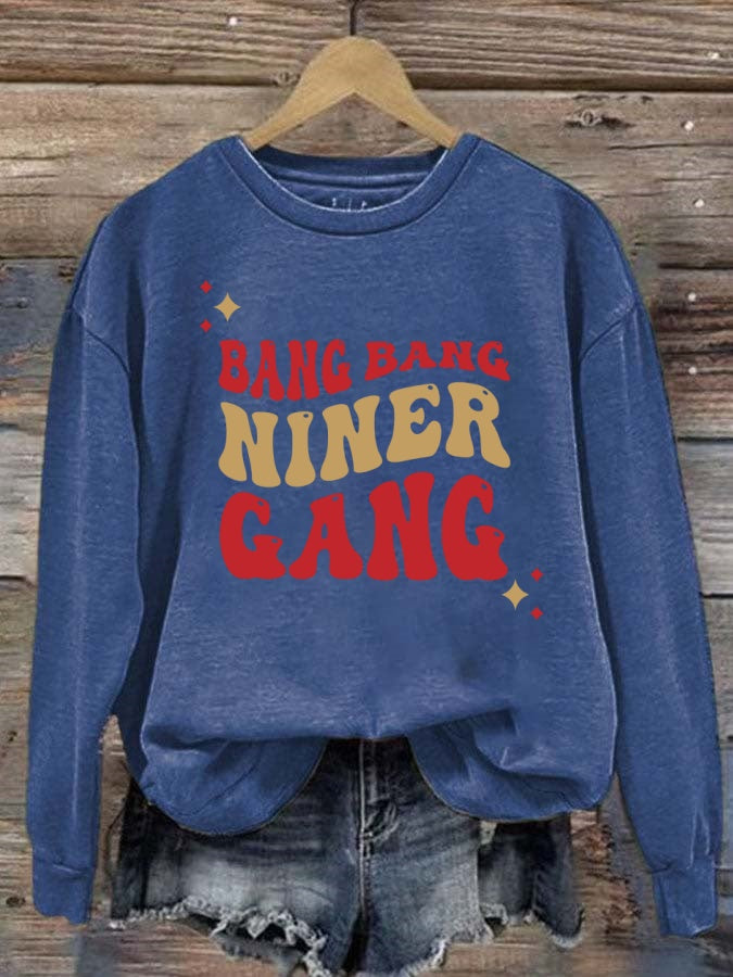 Bang Bang Niner Gang 49ers Football Crewneck Sweatshirt