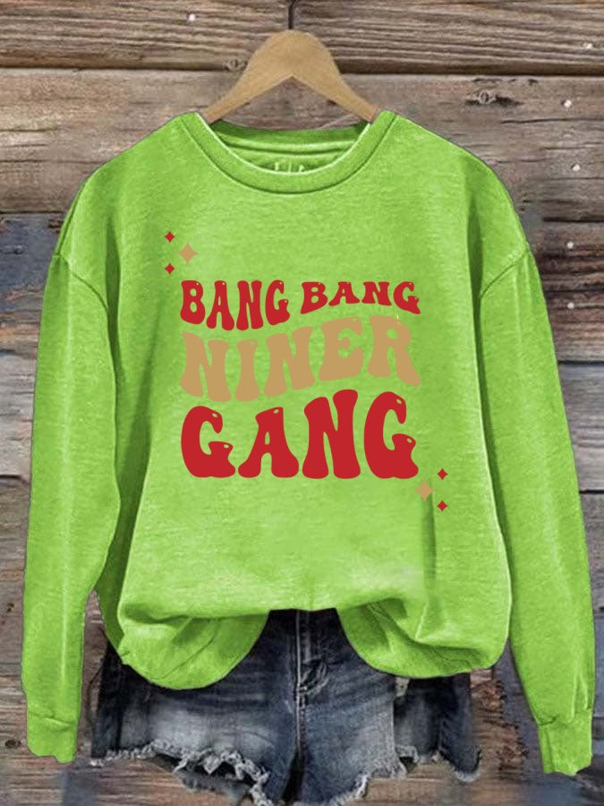 Bang Bang Niner Gang 49ers Football Crewneck Sweatshirt