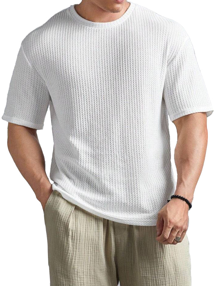 Men's Fashionable Basic Round Neck Short Sleeve T-Shirt