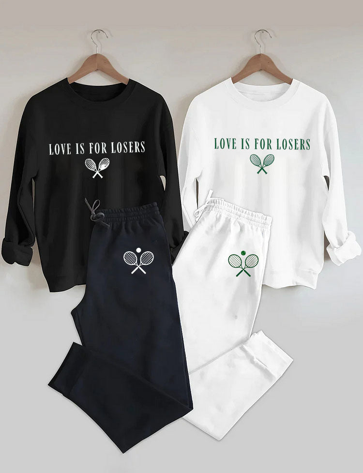 Love Is For Losers Tennis Sweatshirt Set