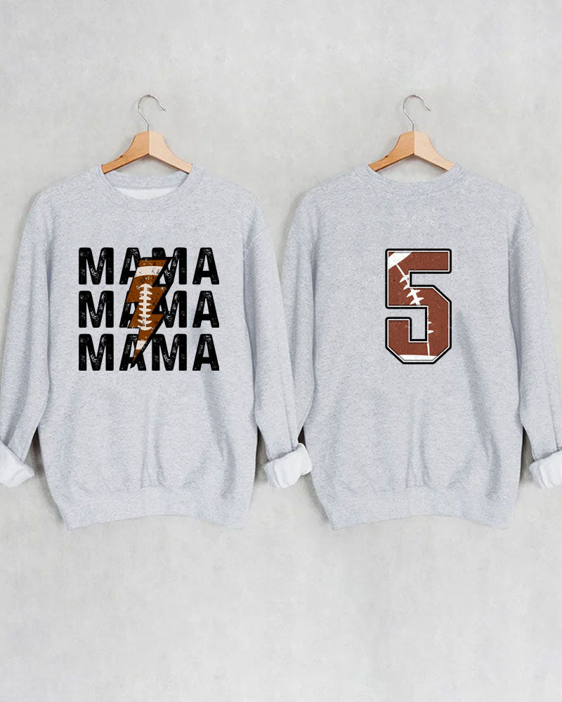 Football Mama Personalized Number Crewneck Sweatshirt