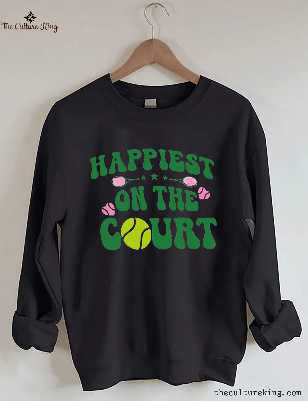 Happiest on The Court Tennis Sweatshirt