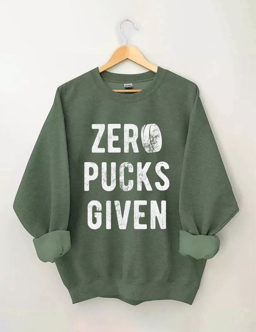 Zero Pucks Given Hockey sweatshirt
