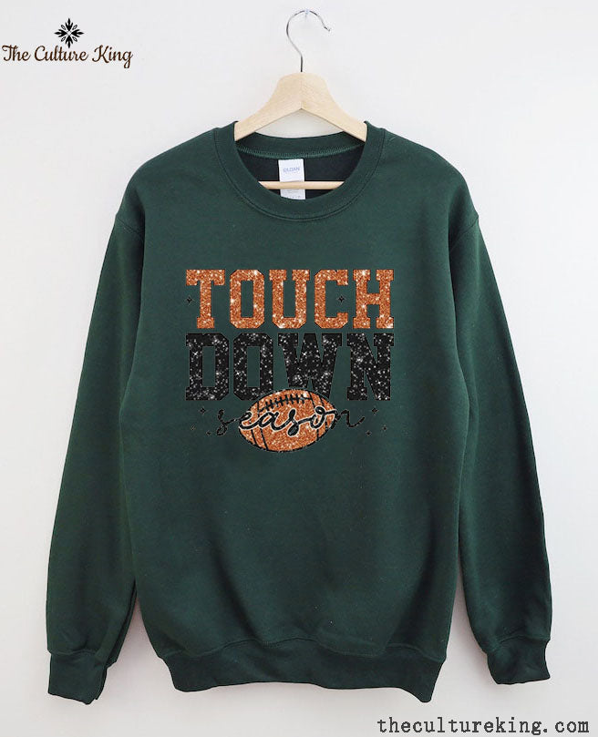 Touch Down Season Football Print Sweatshirt