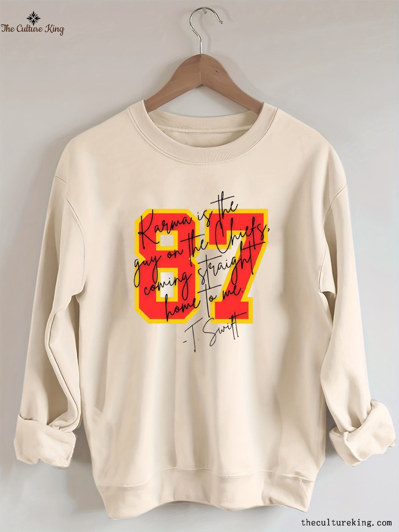 Karma Is The Guy On The Chiefs Coming Straight Home To Me Football Sweatshirt