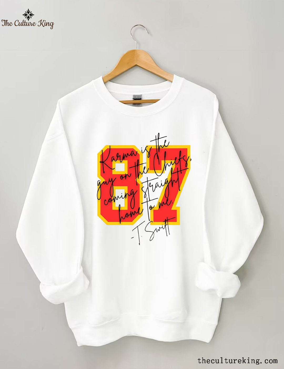 Karma Is The Guy On The Chiefs Coming Straight Home To Me Football Sweatshirt