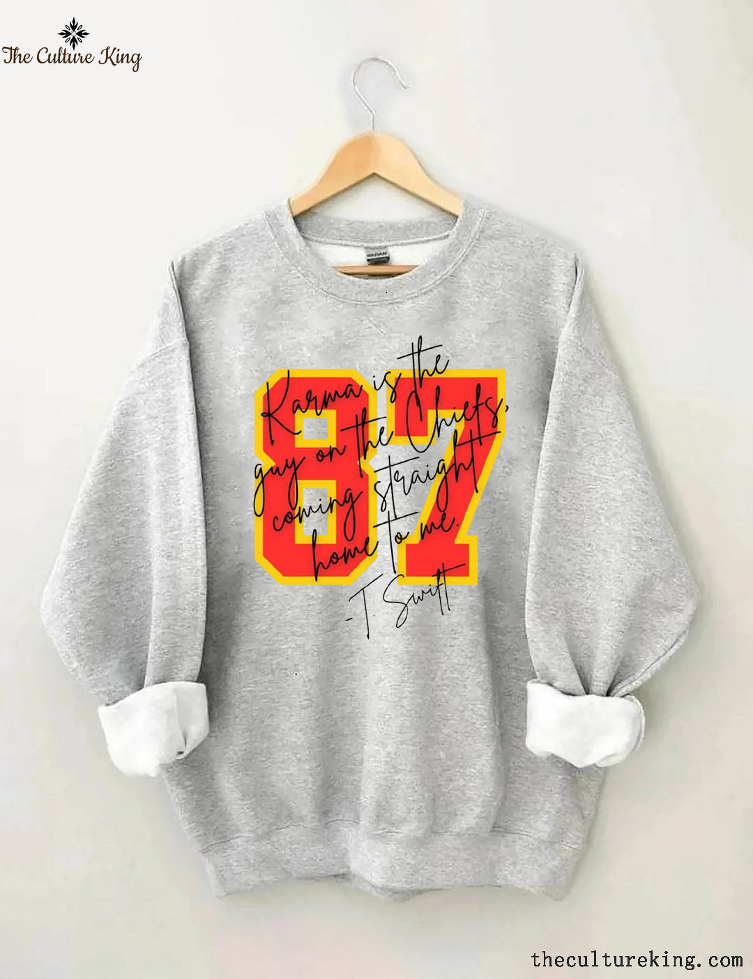 Karma Is The Guy On The Chiefs Coming Straight Home To Me Football Sweatshirt