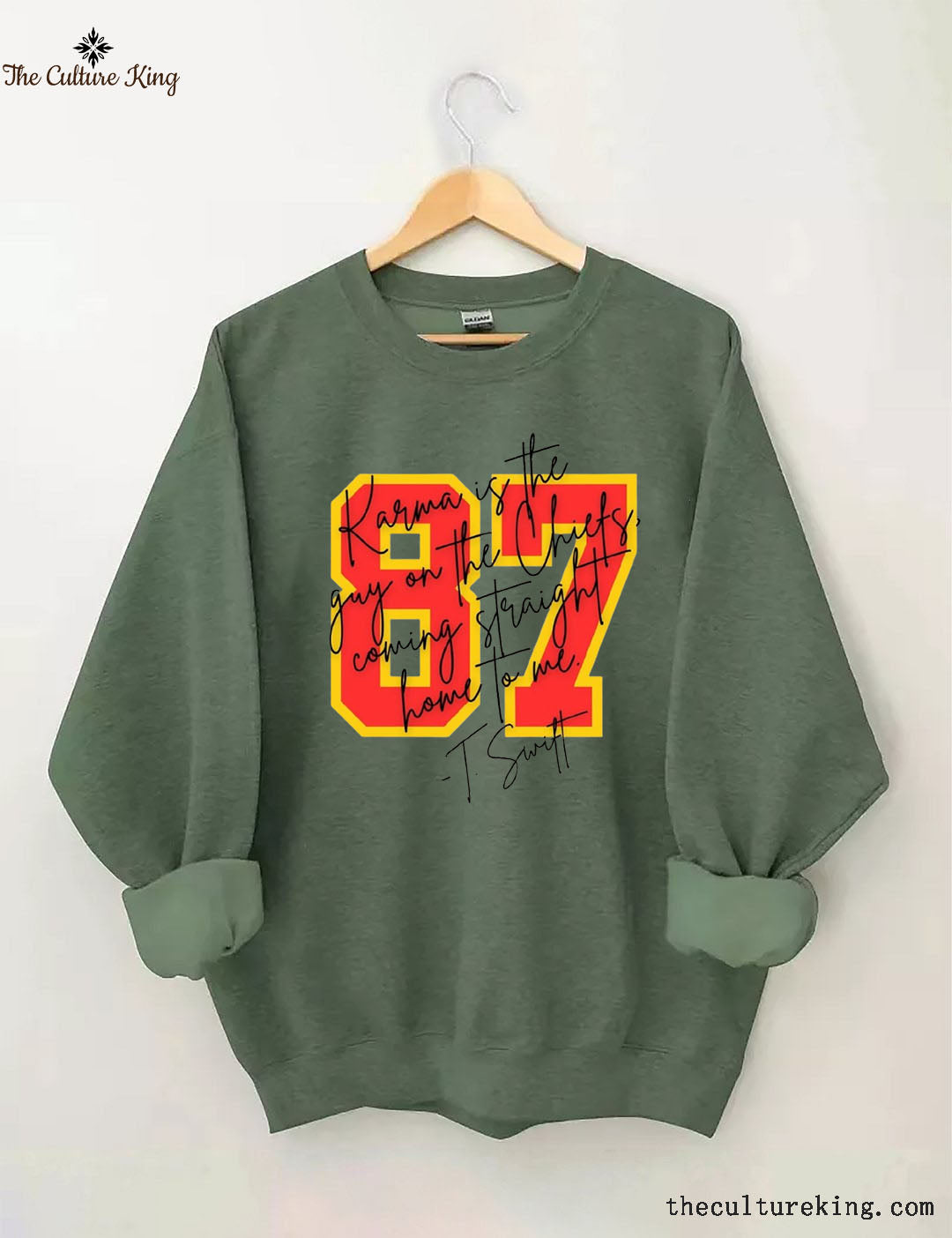 Karma Is The Guy On The Chiefs Coming Straight Home To Me Football Sweatshirt