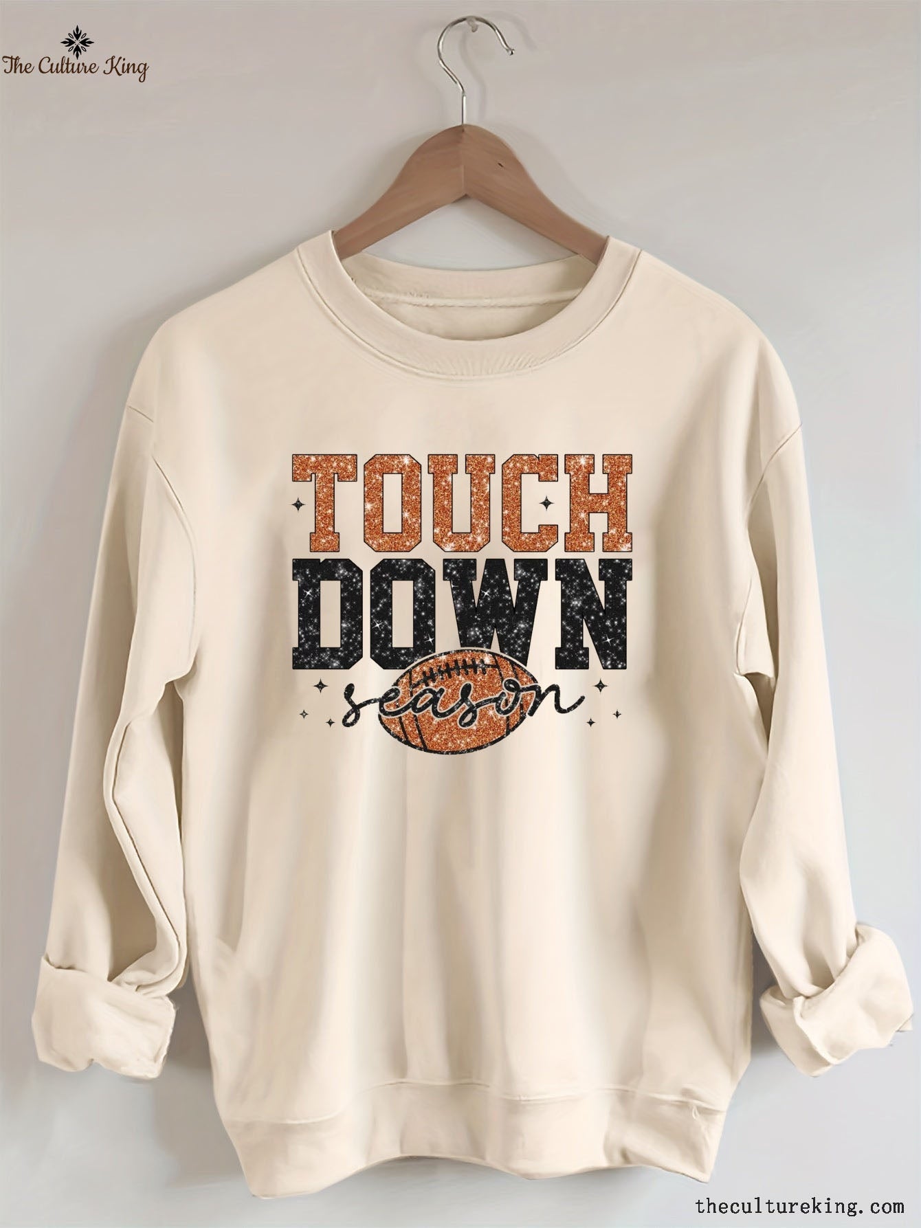 Touch Down Season Football Print Sweatshirt