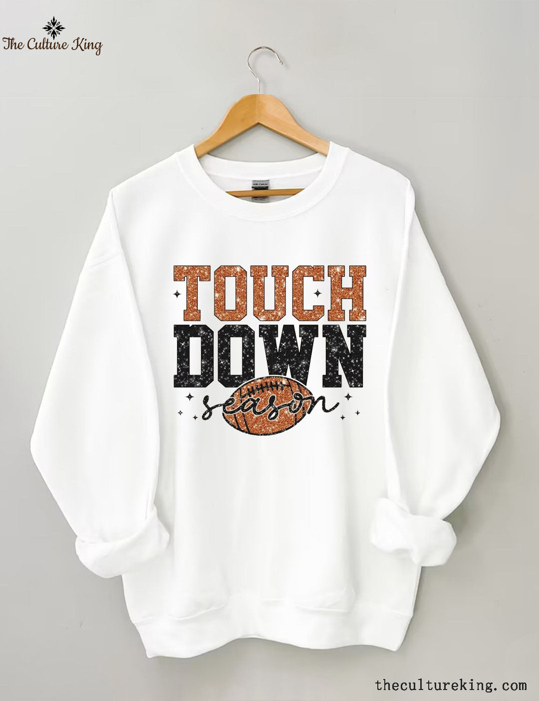 Touch Down Season Football Print Sweatshirt