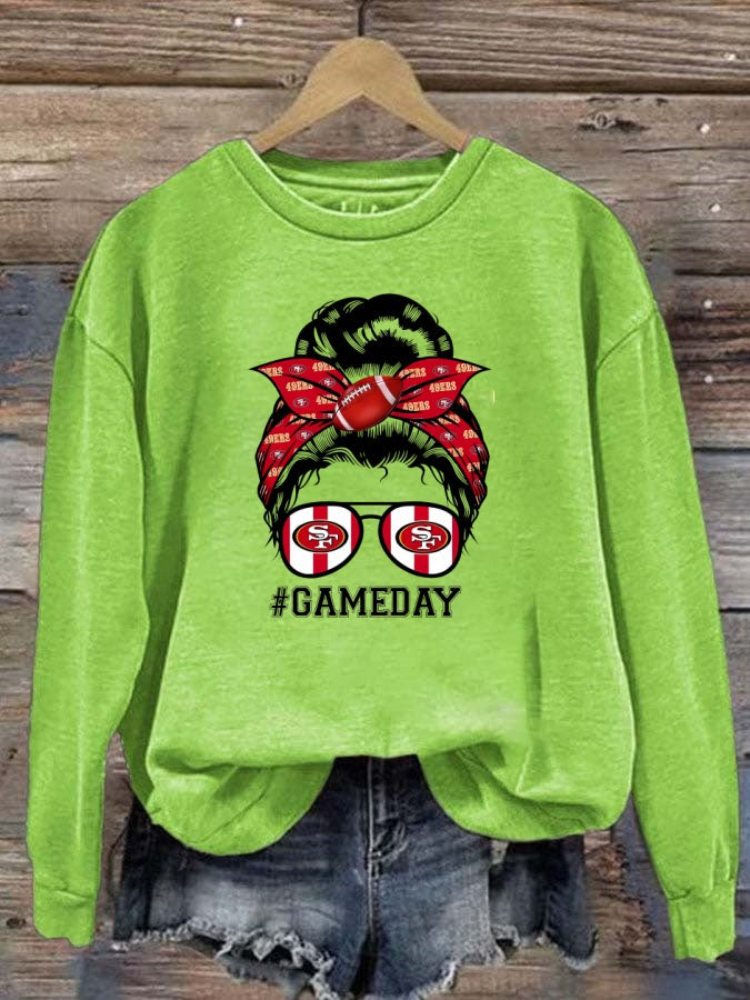 49ers Mom Bun Gameday Football Sweatshirt