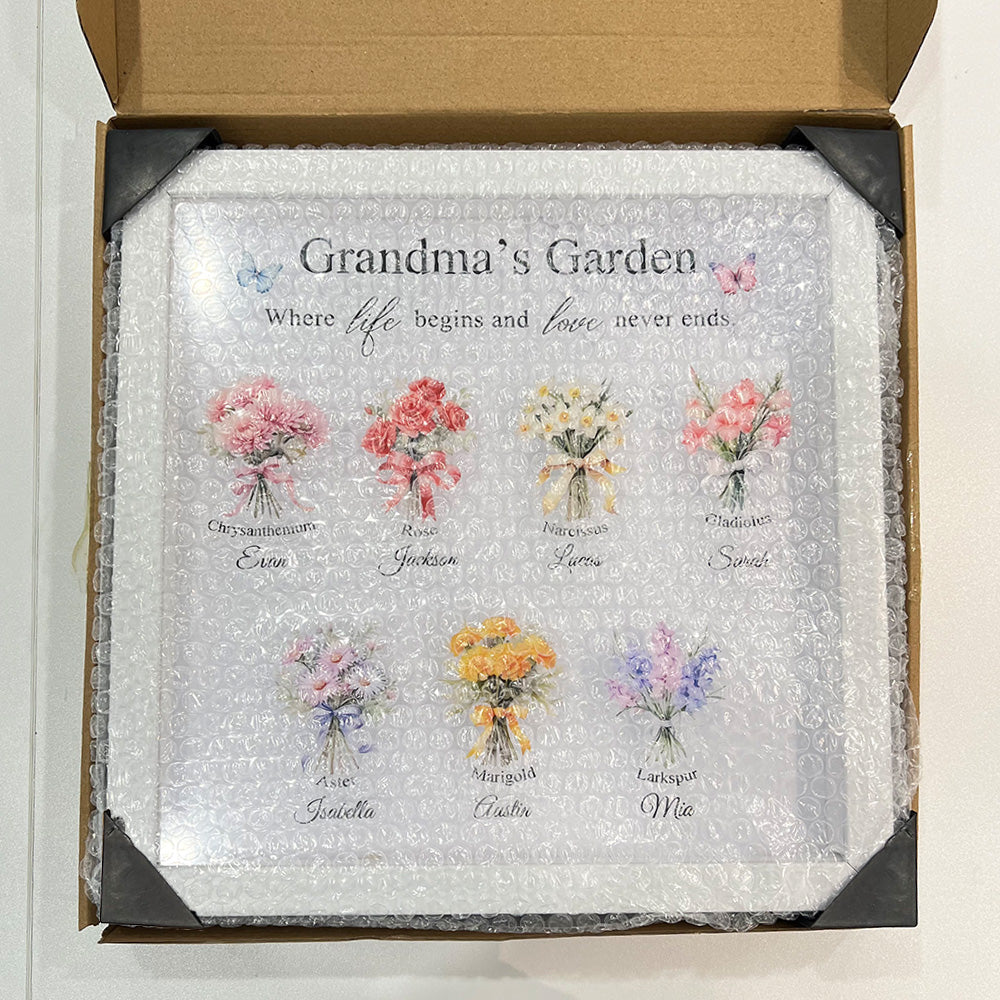 50% OFF✨Customized Mom's Garden Birth Flower Light Frame Box