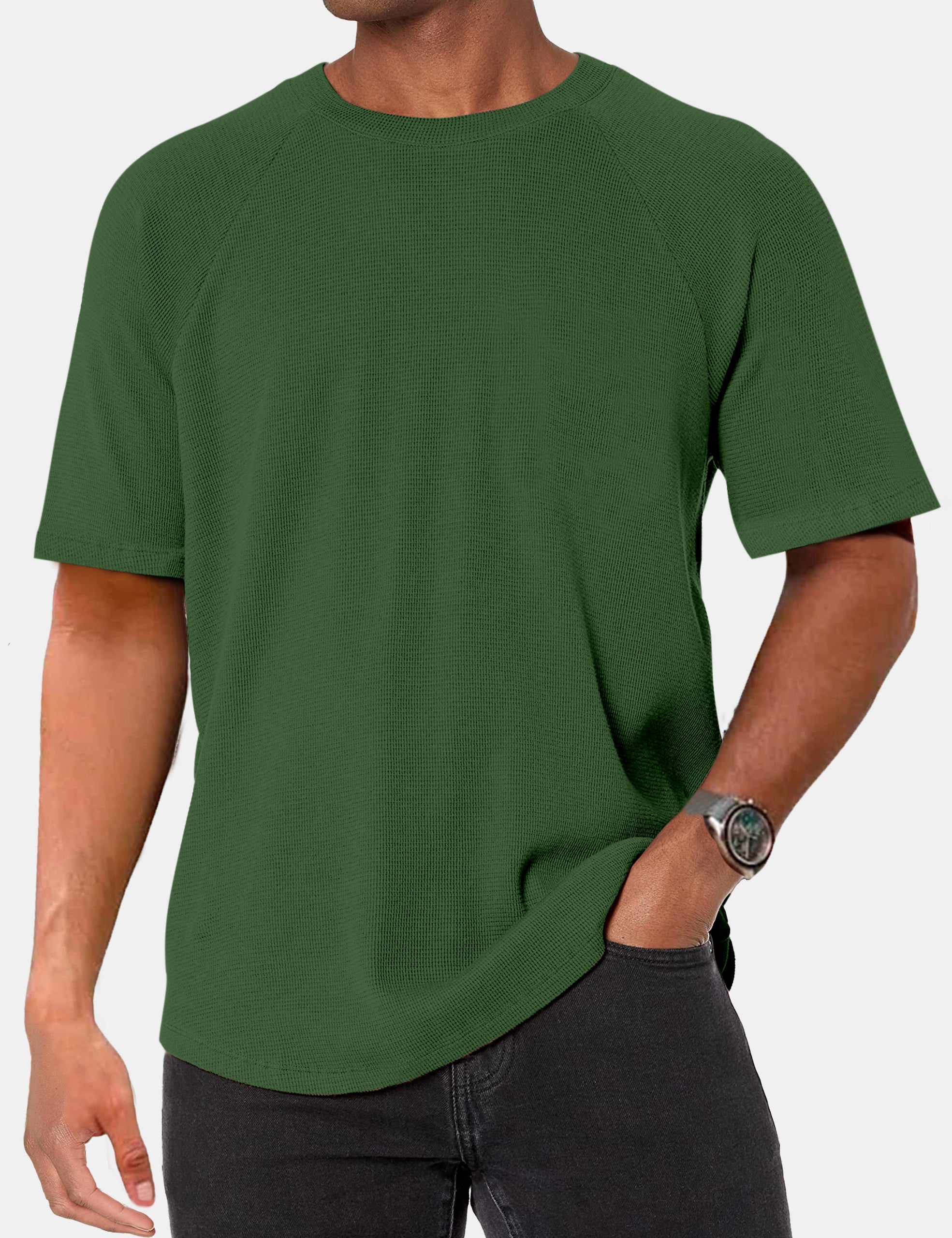 Men's Basic Casual Comfort Raglan Short Sleeve T-Shirt