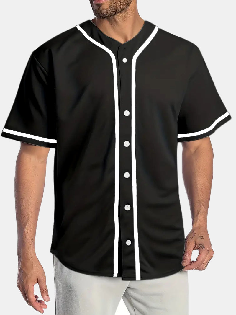 Men's Solid Color Sports Comfort Short Sleeve Baseball Jersey