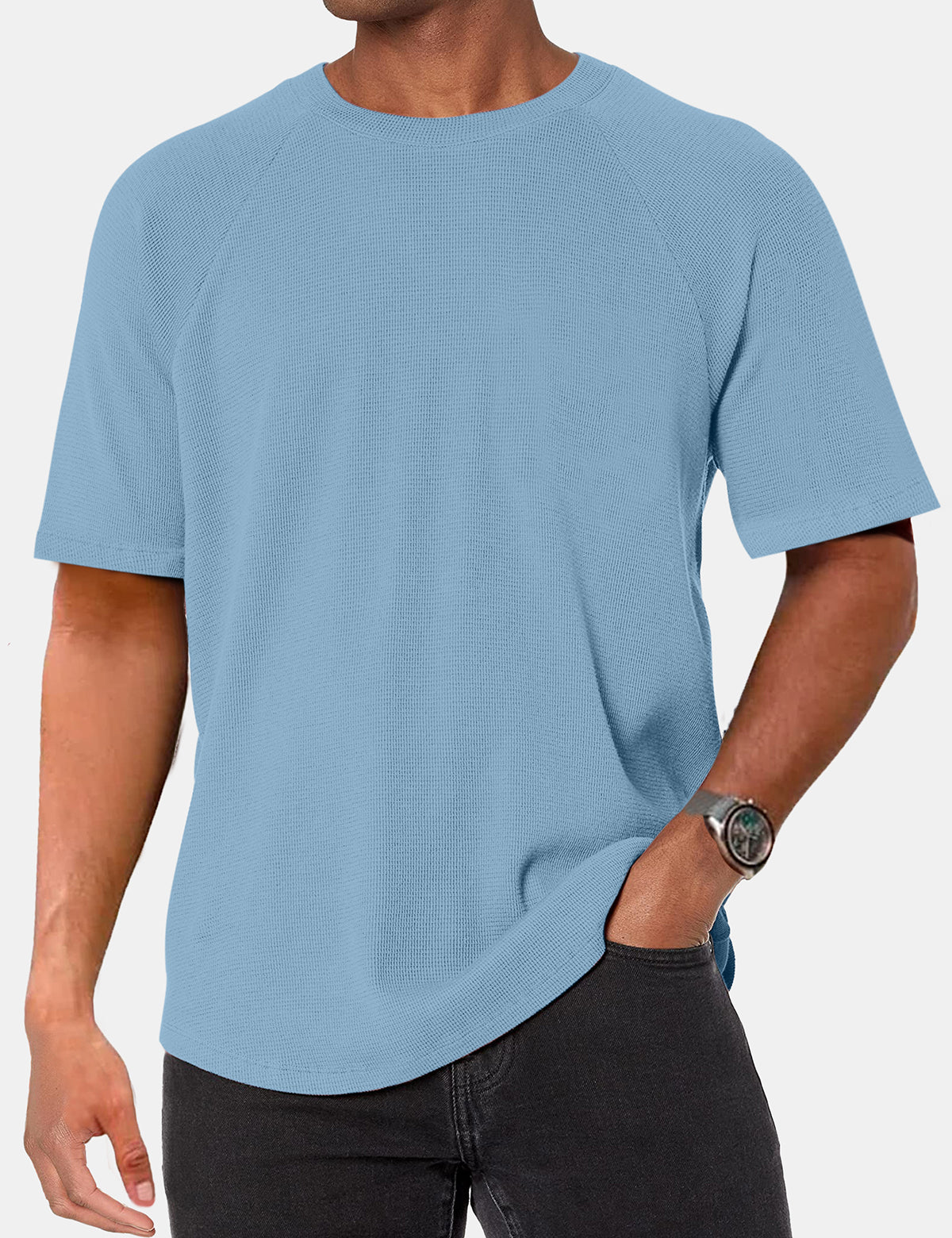 Men's Basic Casual Comfort Raglan Short Sleeve T-Shirt