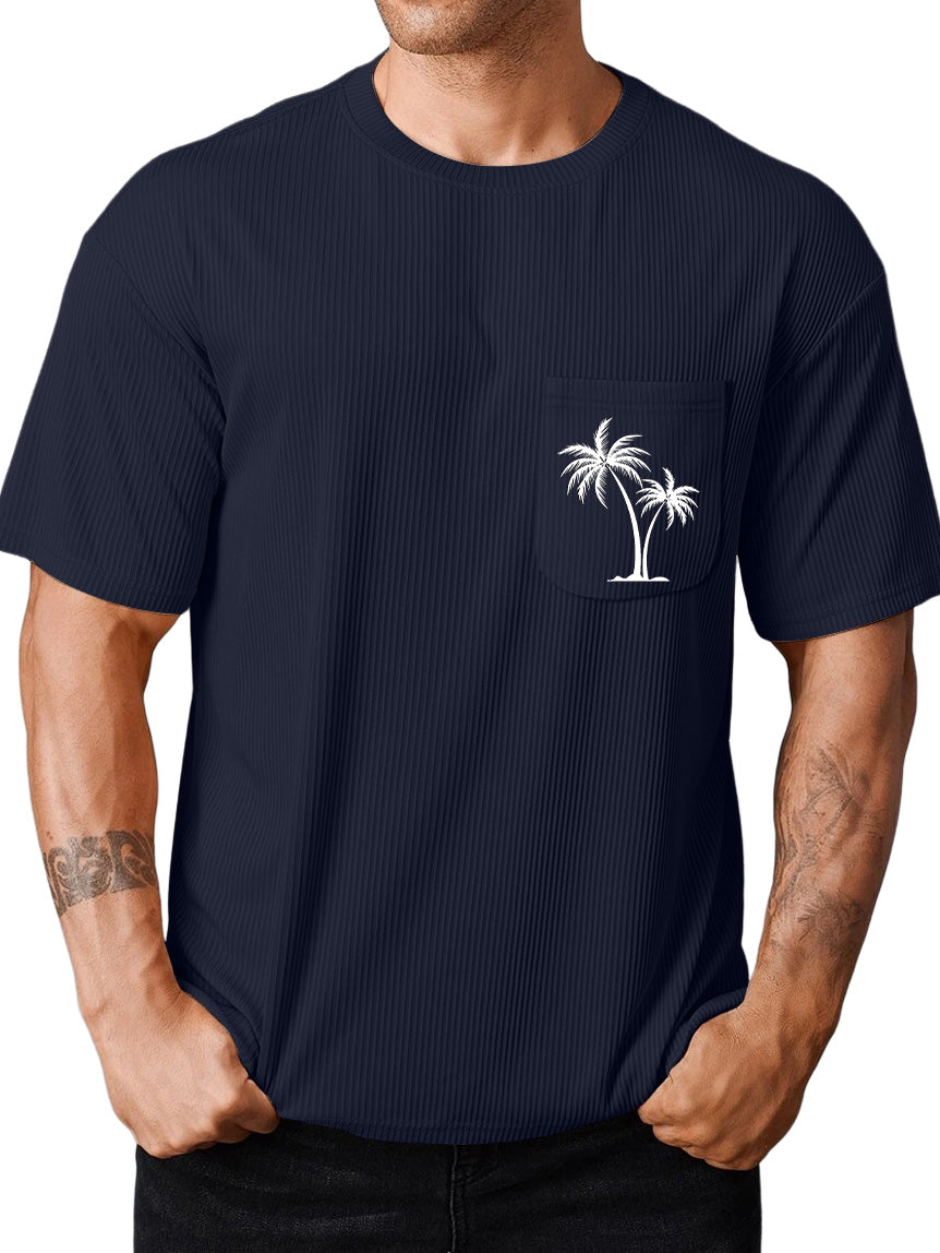 Men's Pit Pocket Coconut Print T-Shirt