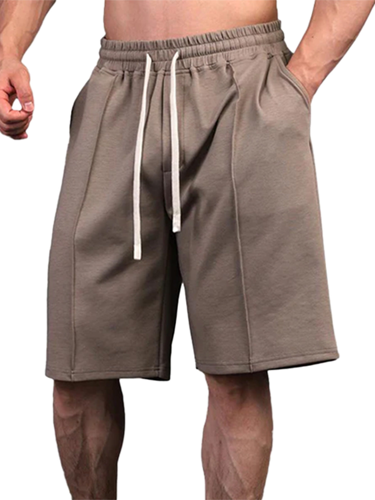 Men's loose five-point solid color shorts
