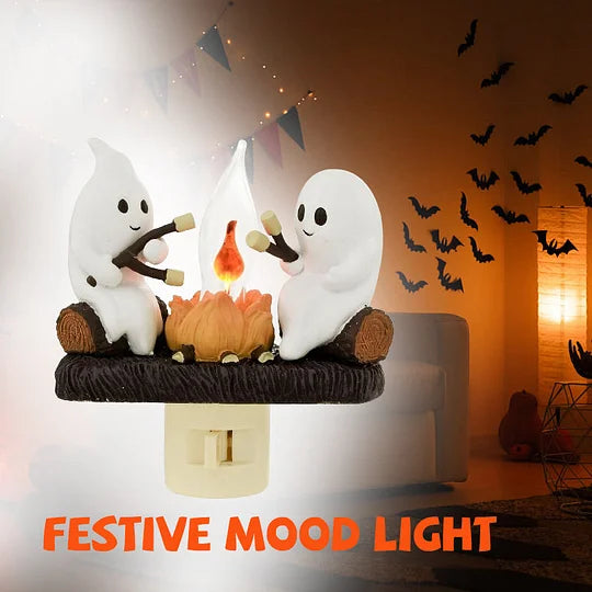 👻Ghosts Roasting Campfire S'Mores Flicker Flame Night Light