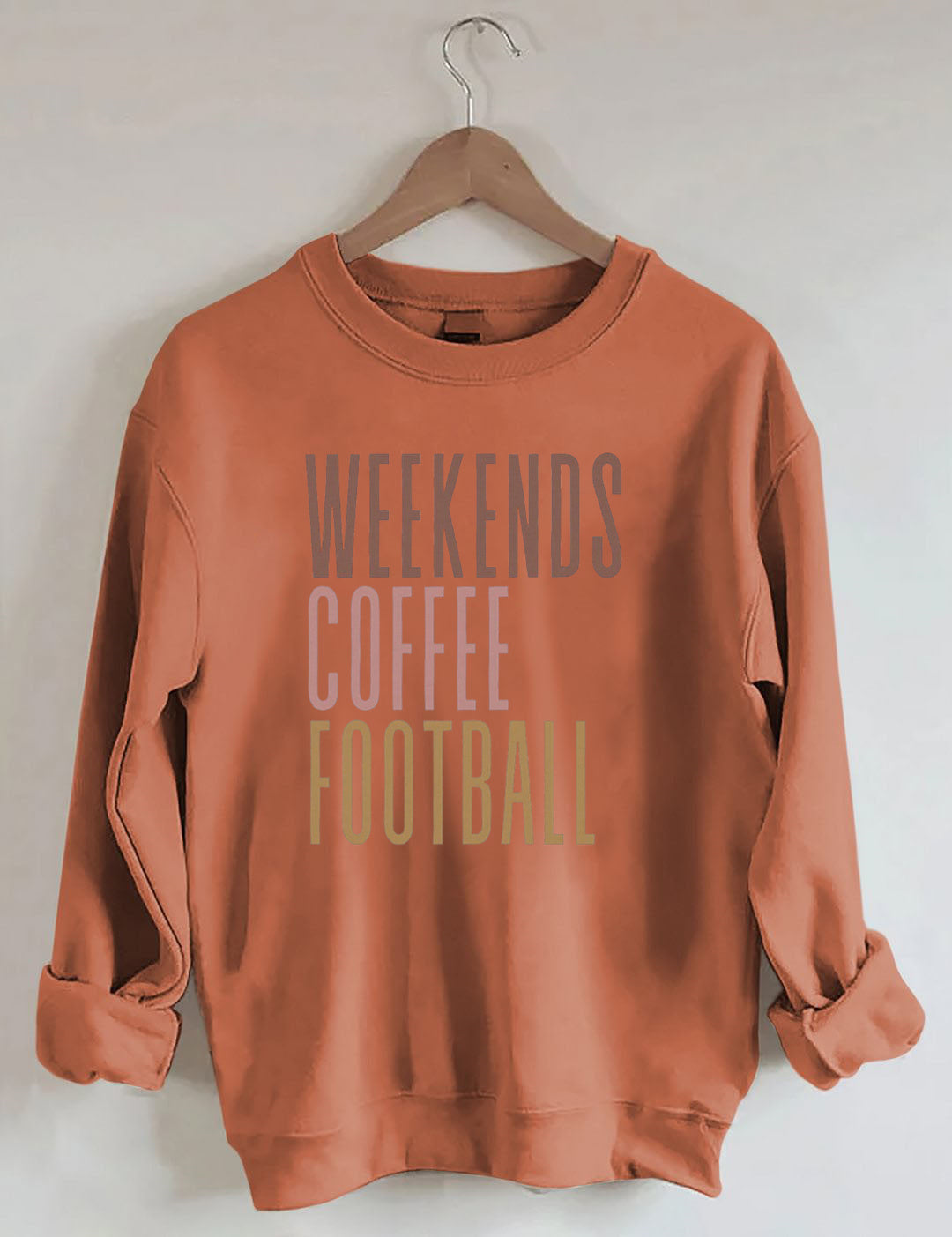 Weekends Coffee Football Sweatshirt