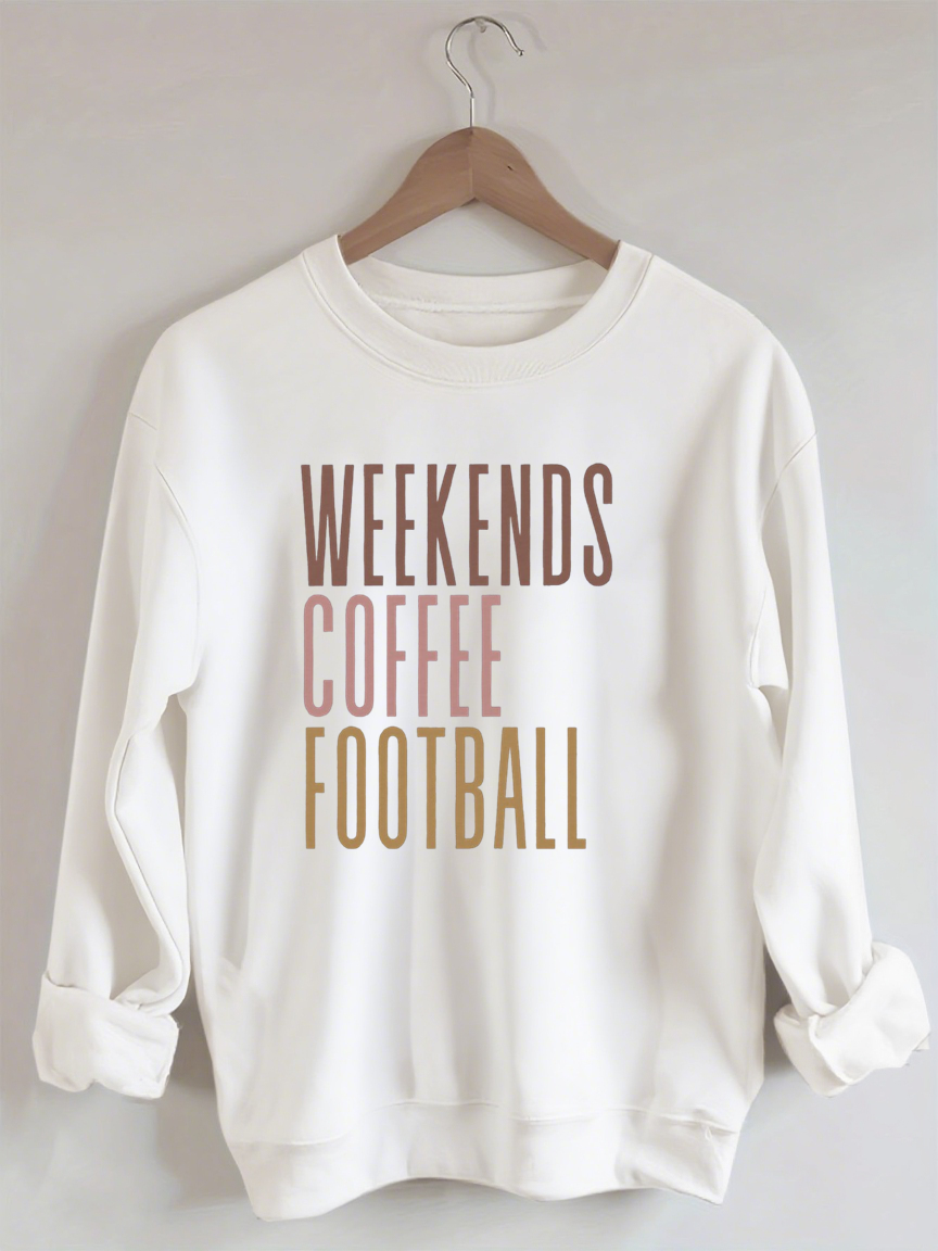 Weekends Coffee Football Sweatshirt