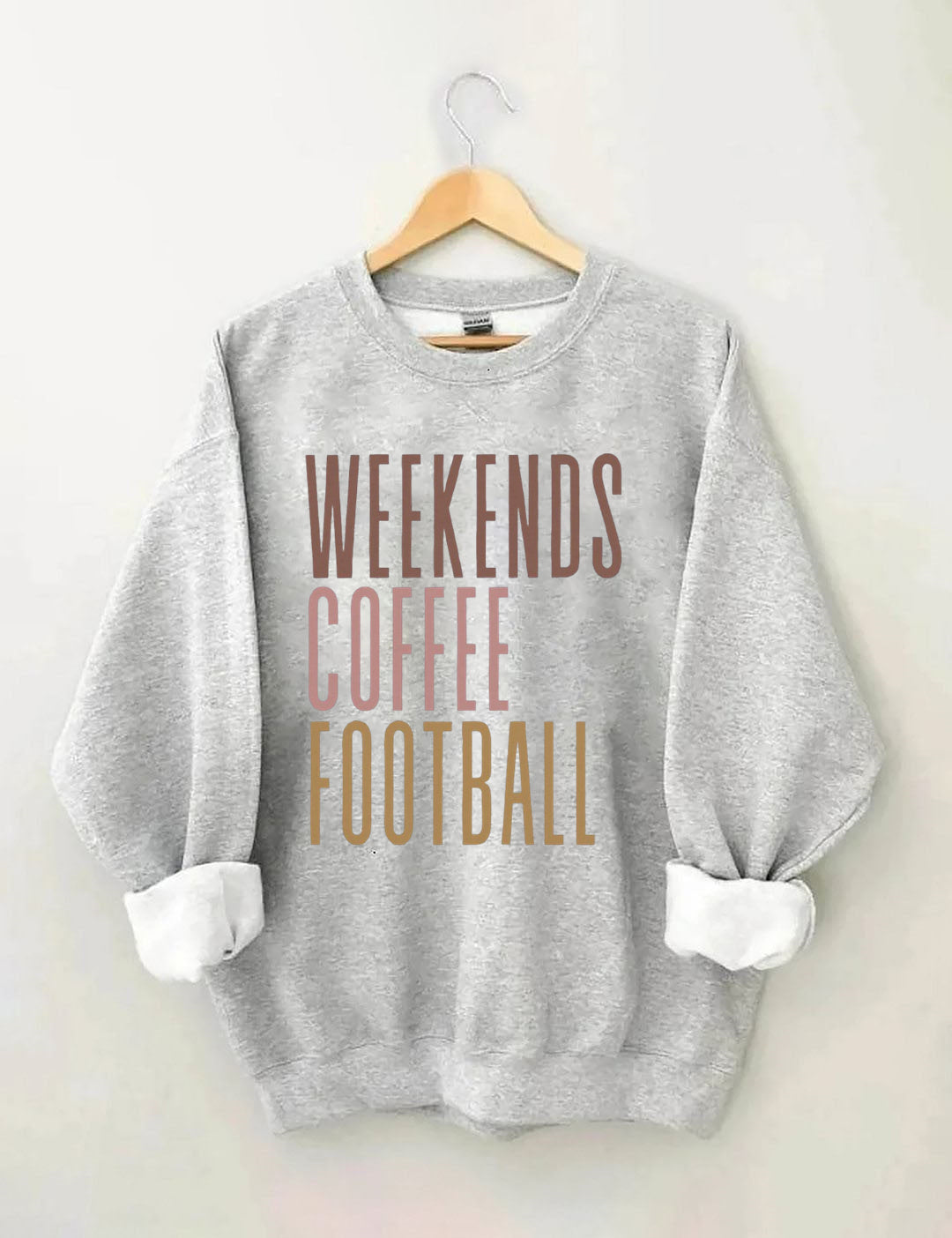 Weekends Coffee Football Sweatshirt