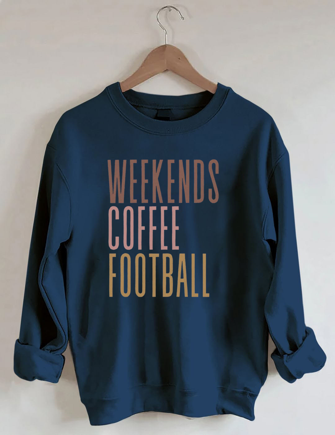 Weekends Coffee Football Sweatshirt