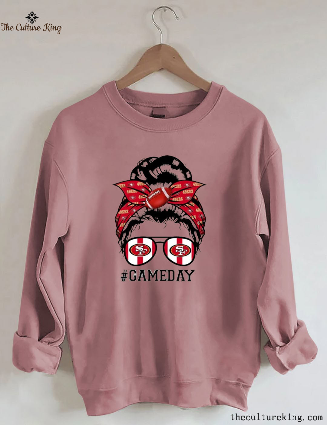 49ers Mom Bun Gameday Football Sweatshirt