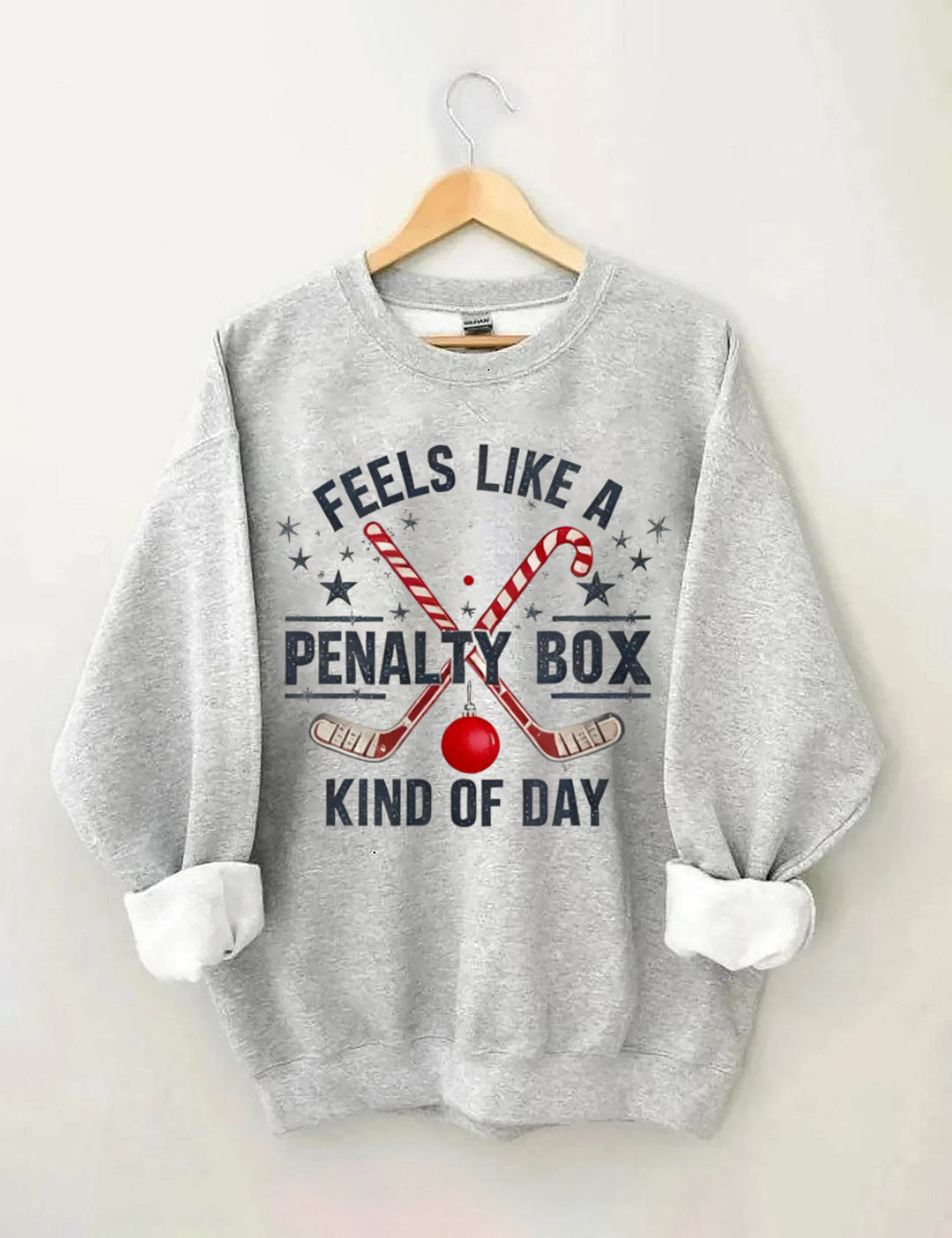 Hockey Penalty Box Christmas Sweatshirt.