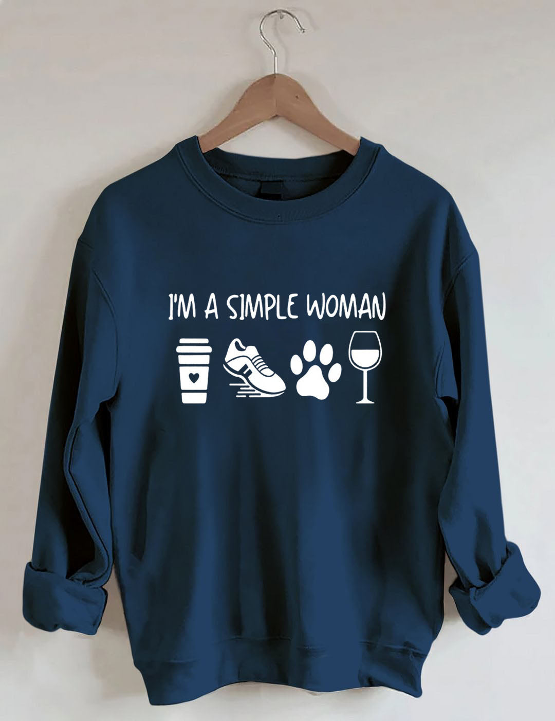 I'm A Simple Woman Coffee Wine Running Sweatshir