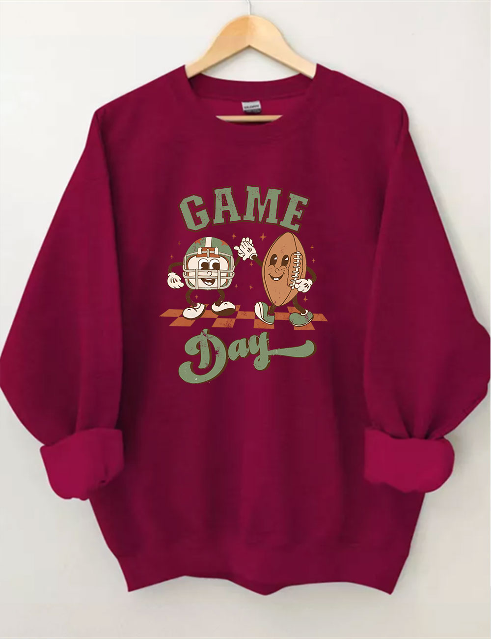 Distressed Retro Game Day Football Sweatshirt