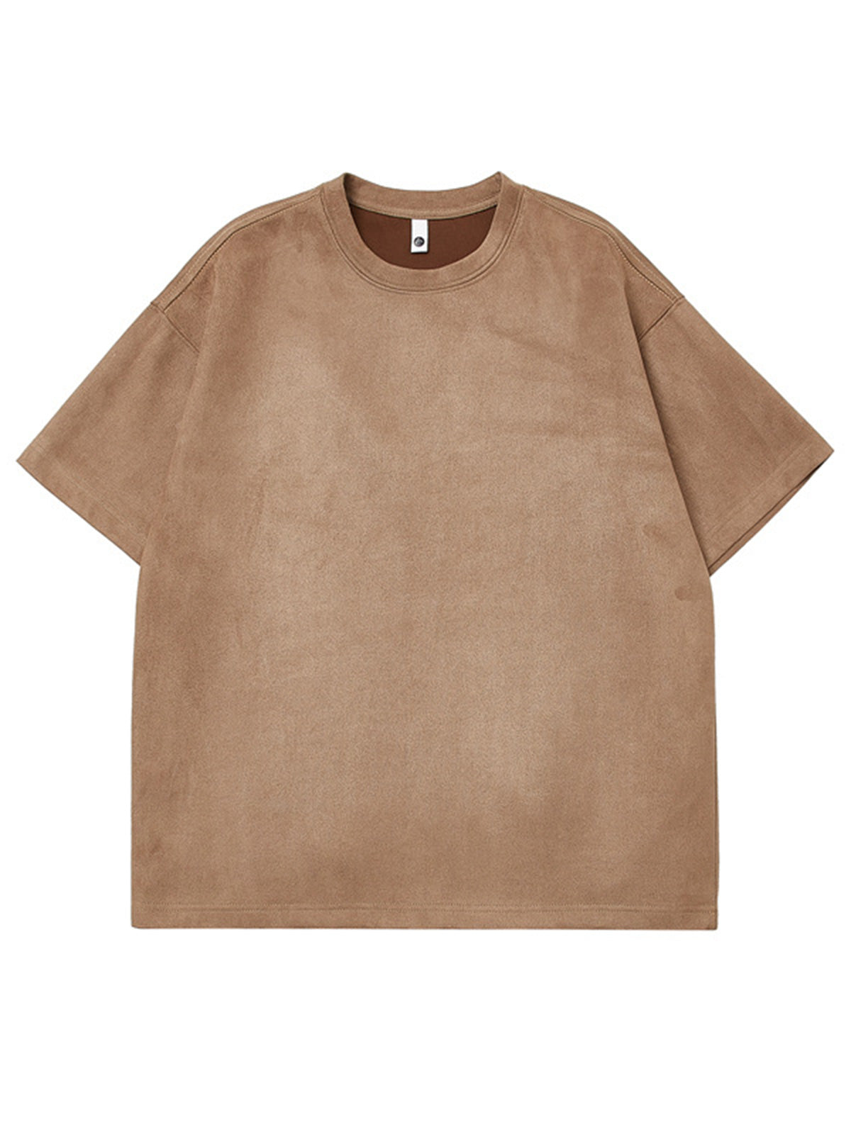 Men's Solid Color Round Neck Suede Short Sleeve T-Shirt