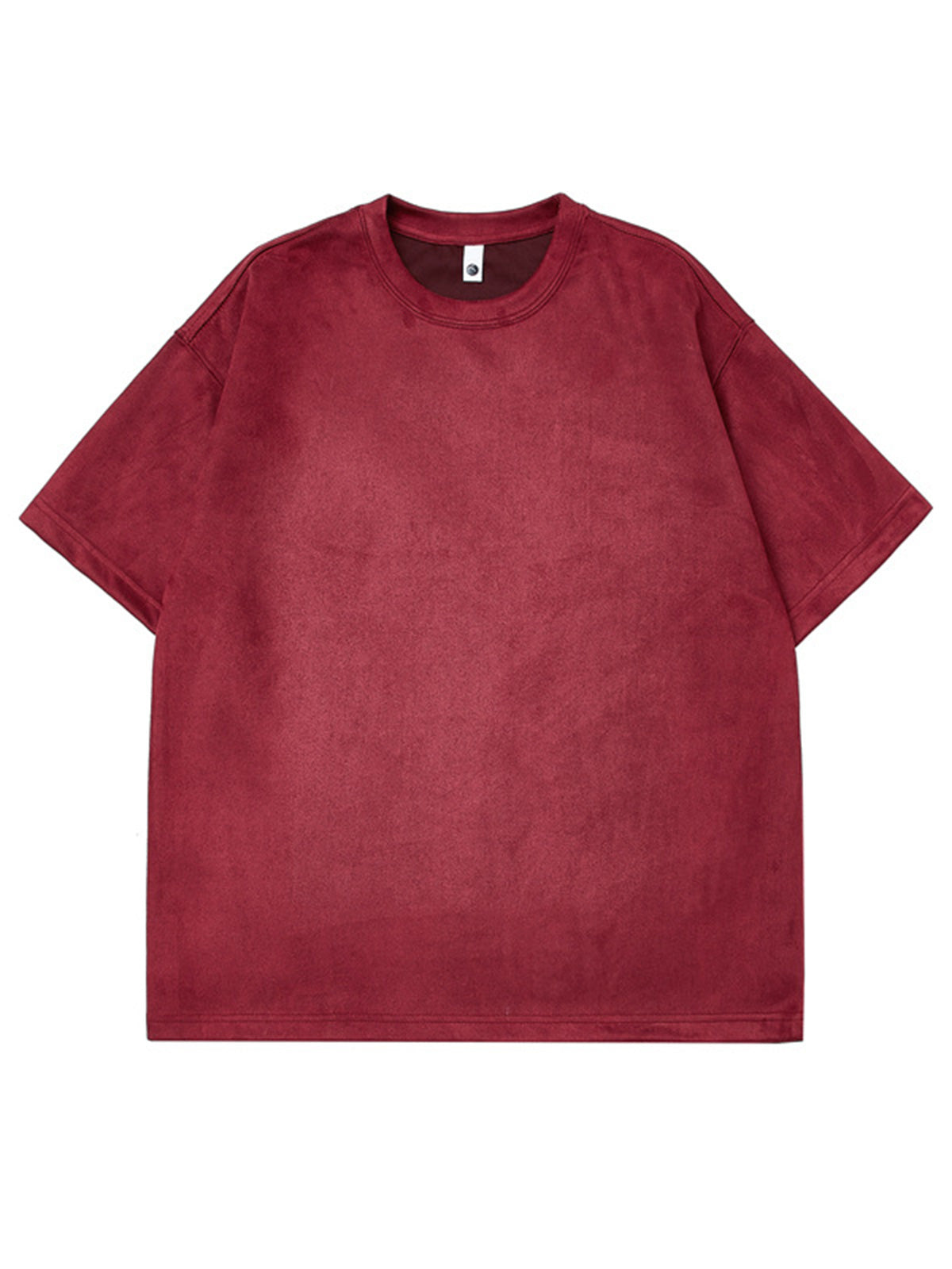 Men's Round Neck Suede Solid Color Short Sleeve T-Shirt