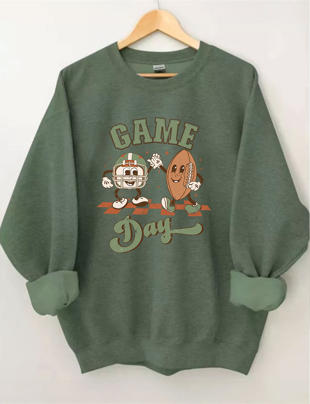 Distressed Retro Game Day Football Sweatshirt