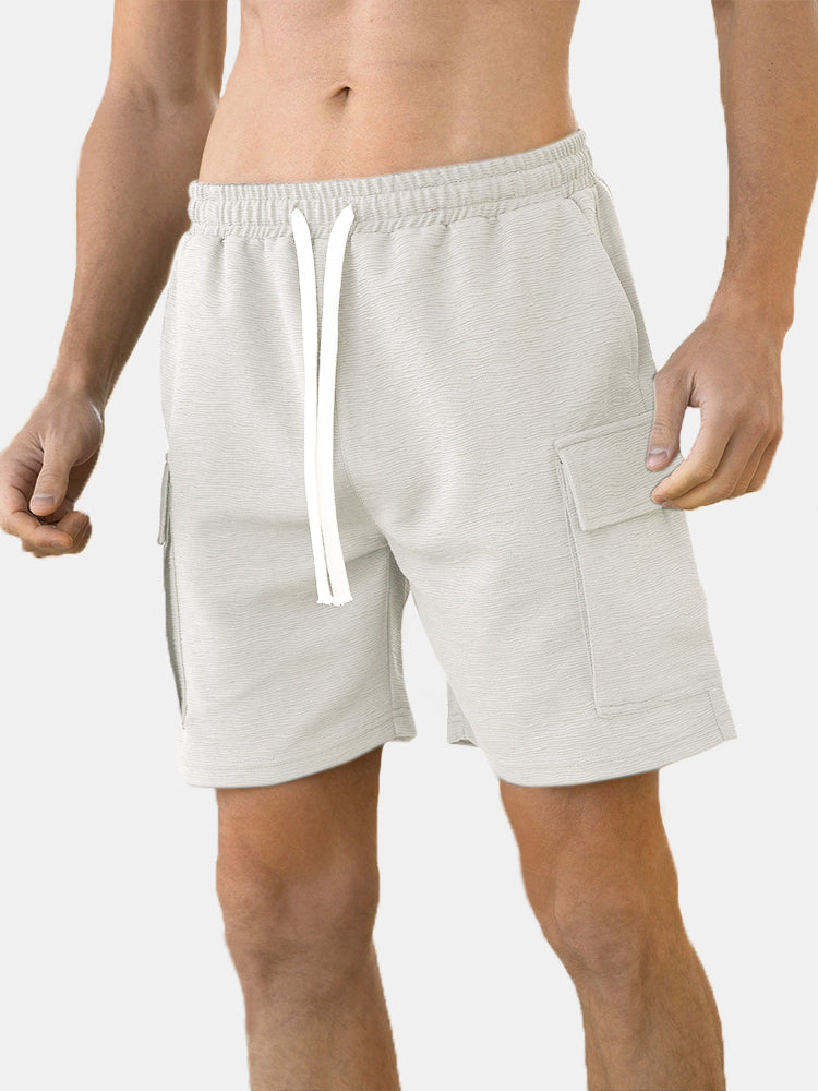 Men's Comfortable Loose Textured Solid Color Shorts