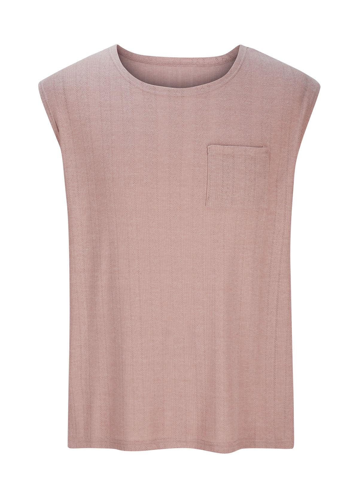 Men's Summer Jacquard Pocket Comfortable Loose Sleeveless T-shirt