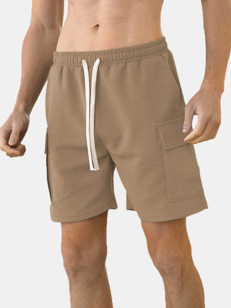 Men's Comfortable Loose Textured Solid Color Shorts