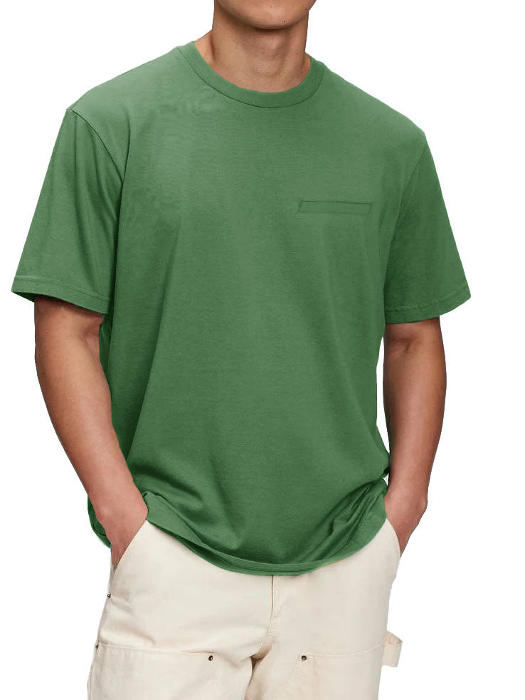 Men's Casual Single Lip Bag Short Sleeve T-Shirt