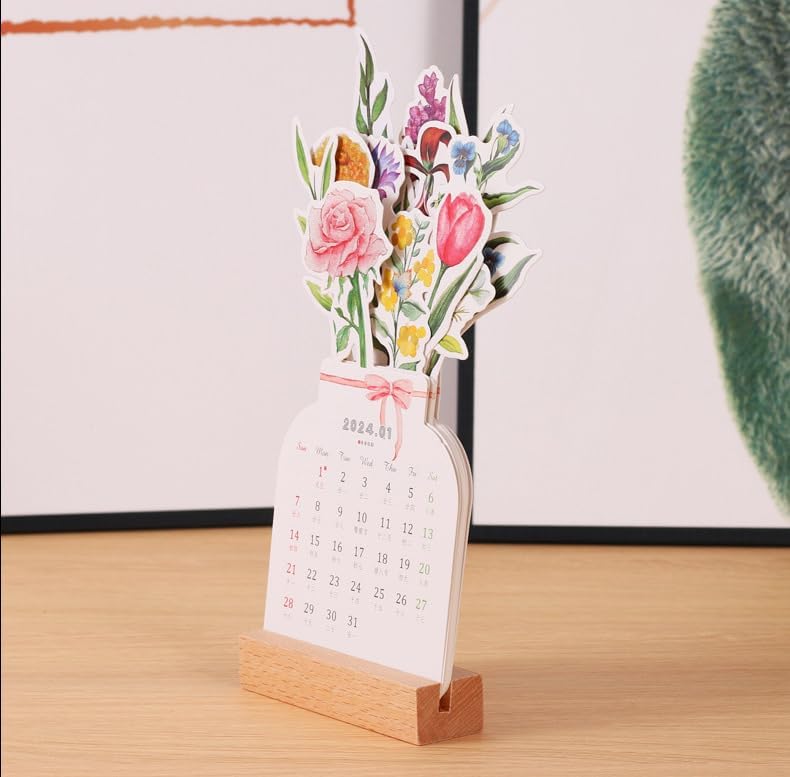 2024 Bloomy Flowers Desk Calendar