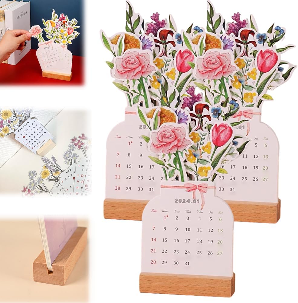 2024 Bloomy Flowers Desk Calendar