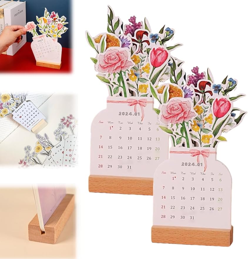 2024 Bloomy Flowers Desk Calendar