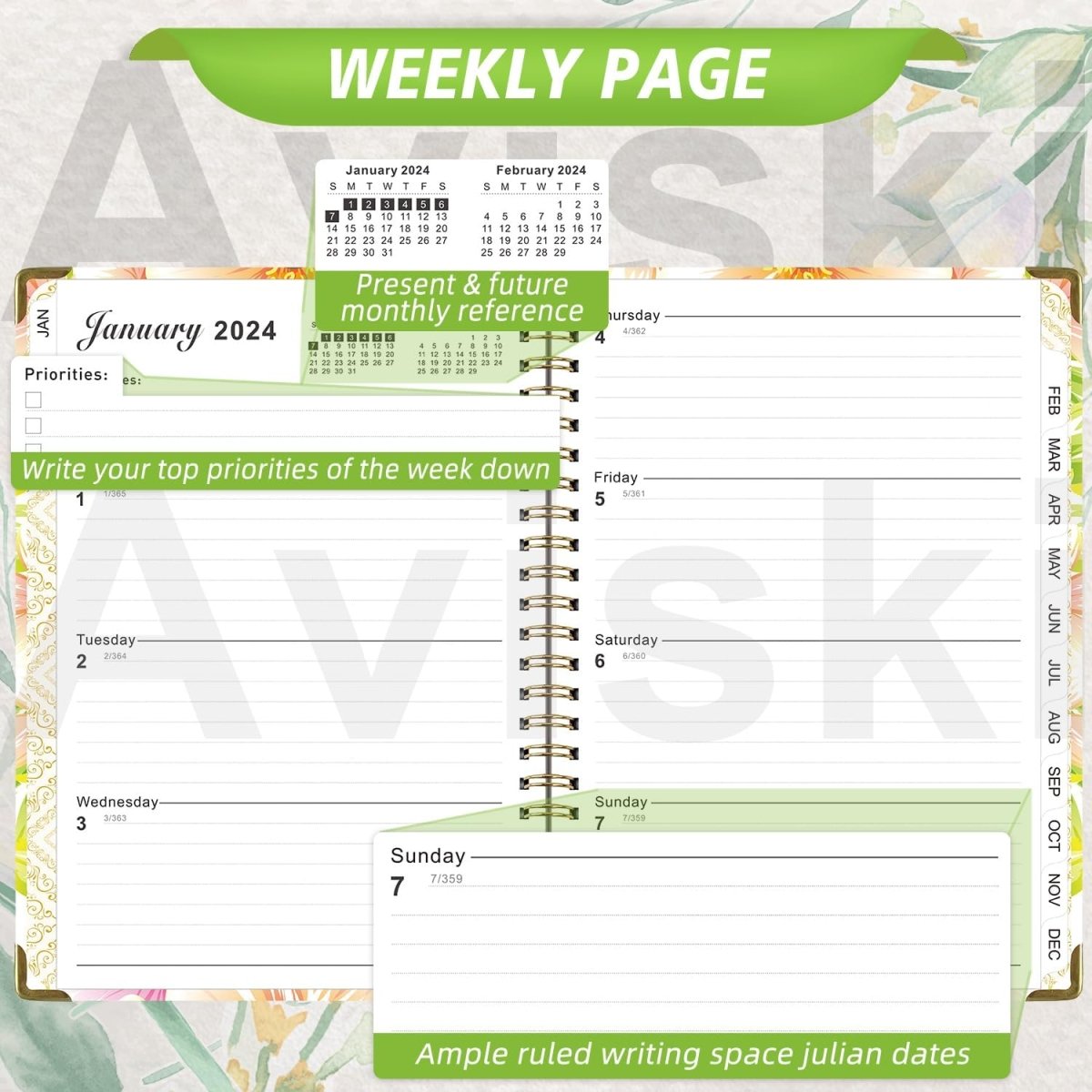 2024 Planner, Weekly & Monthly Planner  Home or Office Use for Gifts