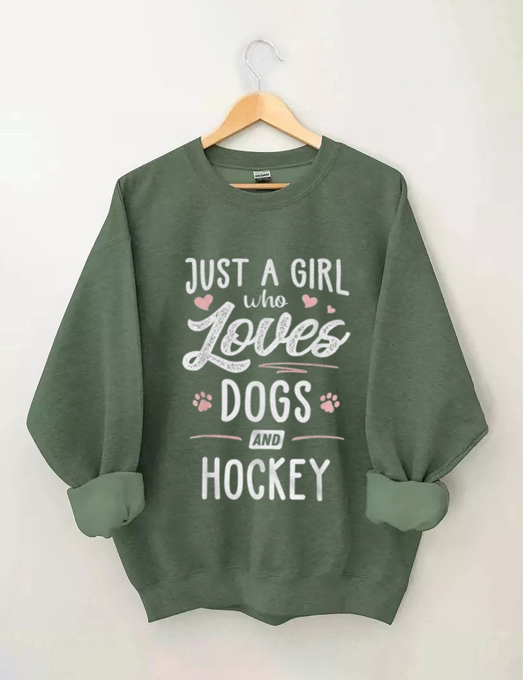 Just A Girl Who Loves Dogs And Hockey Sweatshirt