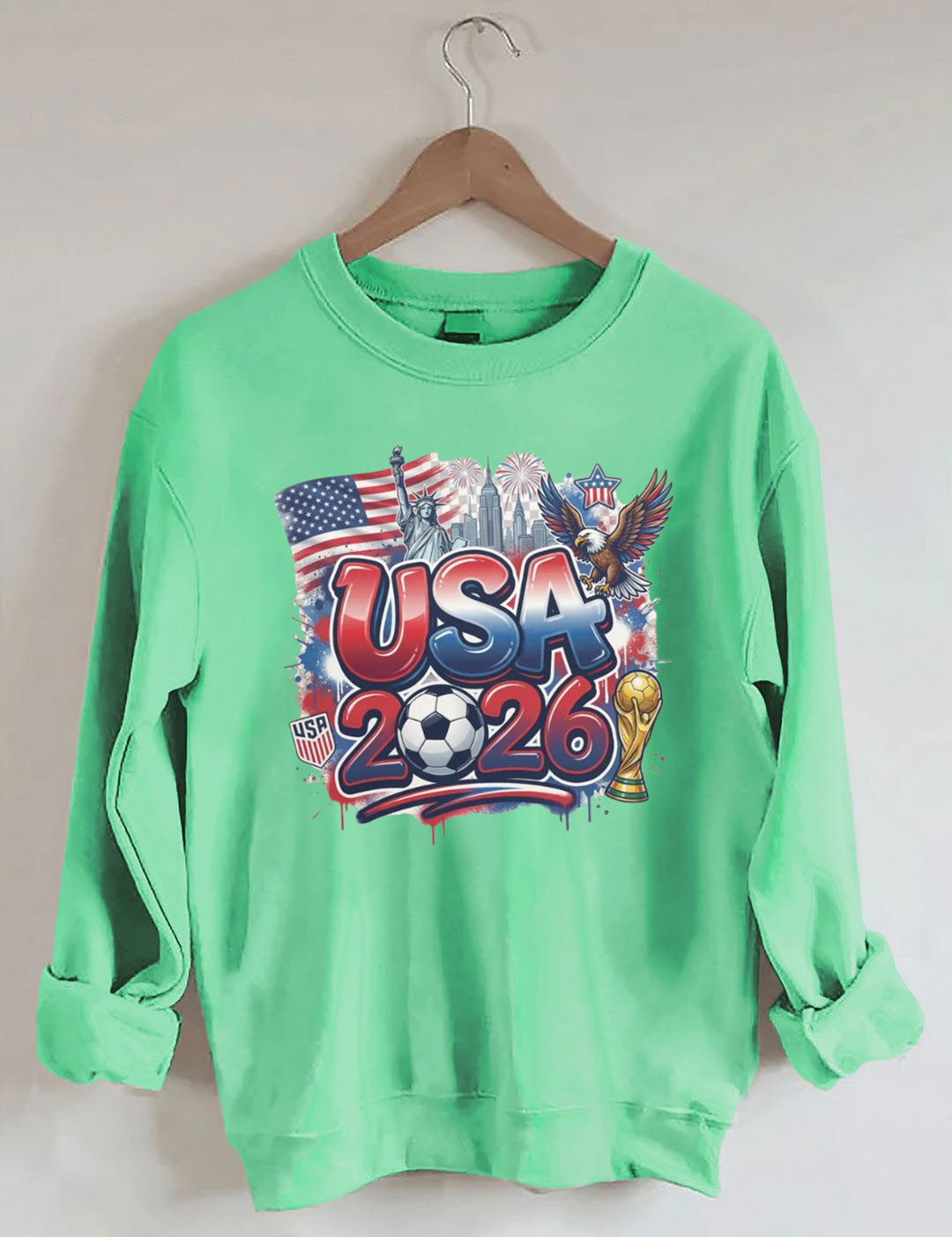 Y2K crop top Game Usa Flag World Soccer 2026 Sweatshirt