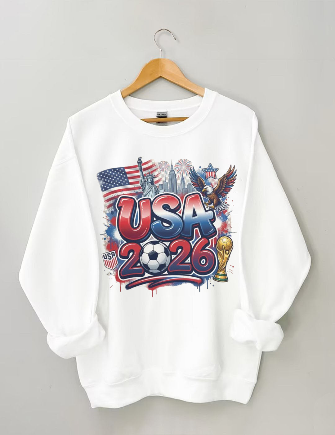 Y2K crop top Game Usa Flag World Soccer 2026 Sweatshirt