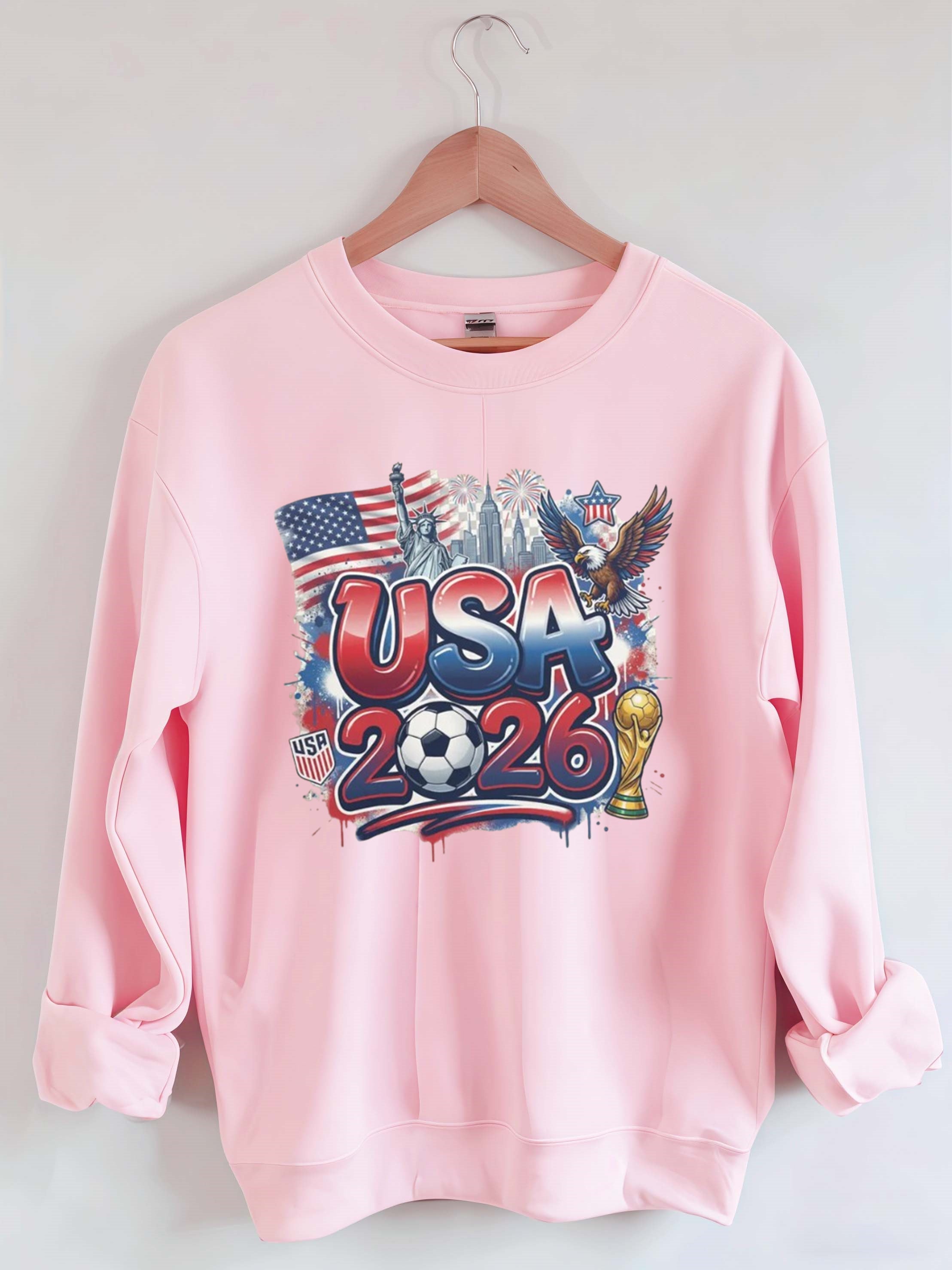 Y2K crop top Game Usa Flag World Soccer 2026 Sweatshirt