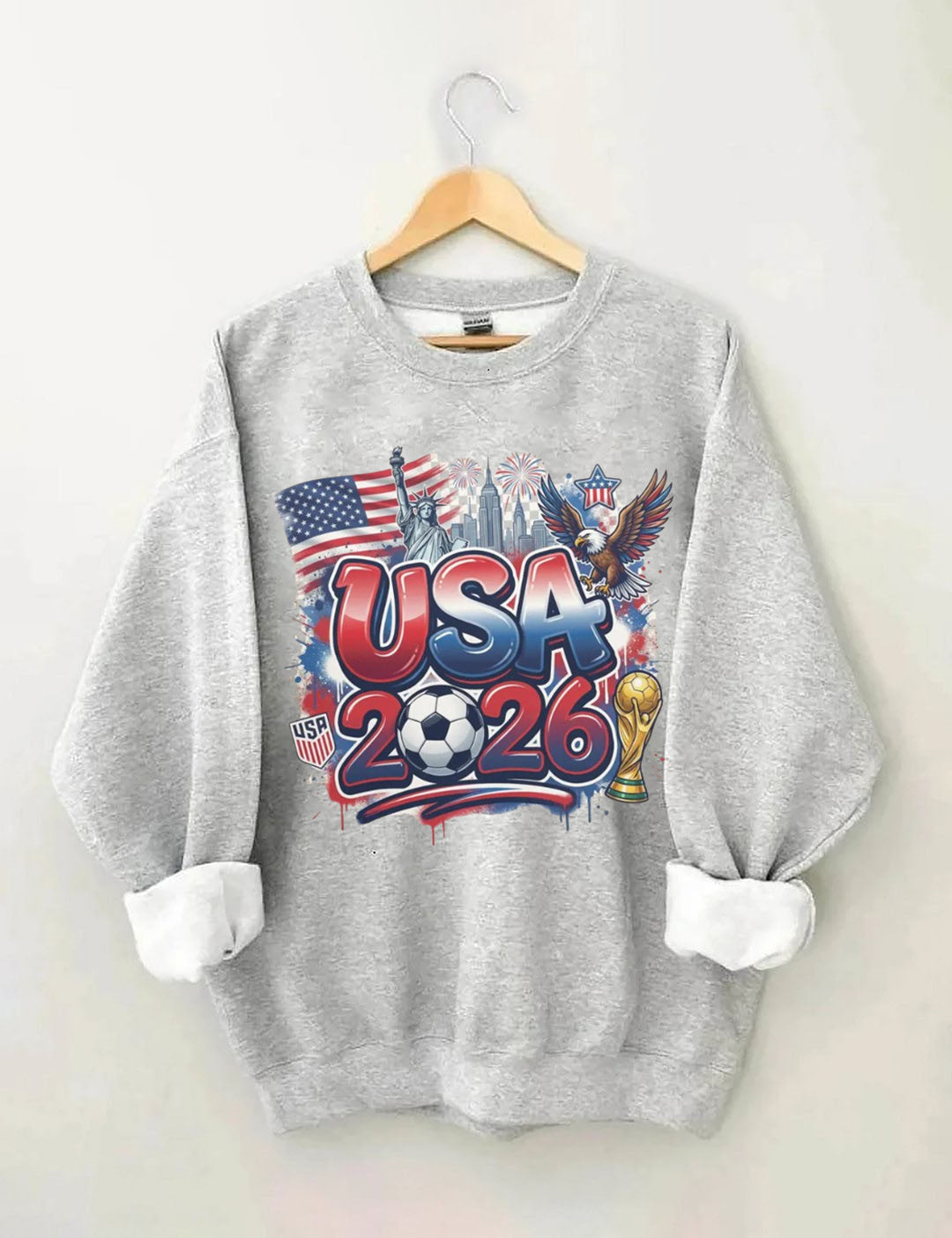 Y2K crop top Game Usa Flag World Soccer 2026 Sweatshirt