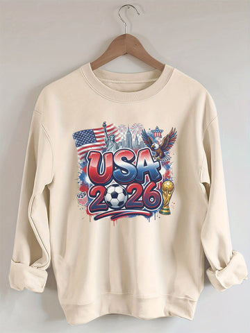 Y2K crop top Game Usa Flag World Soccer 2026 Sweatshirt