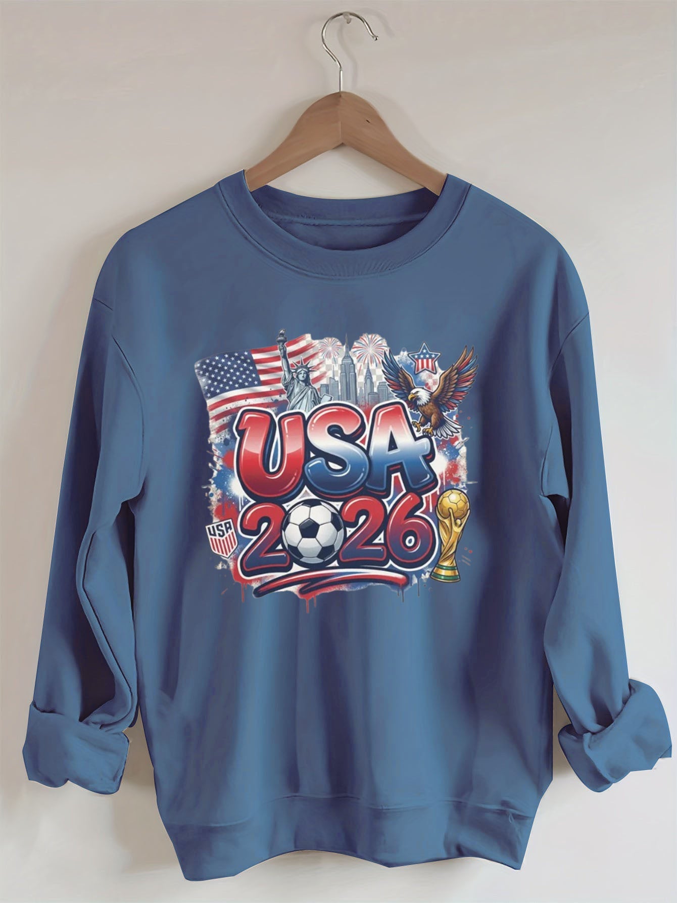 Y2K crop top Game Usa Flag World Soccer 2026 Sweatshirt