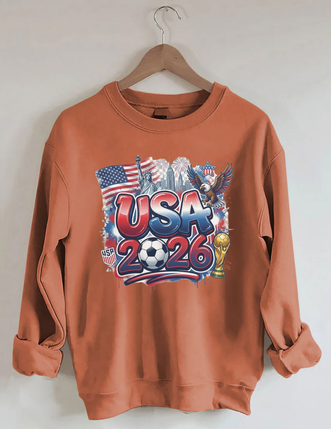 Y2K crop top Game Usa Flag World Soccer 2026 Sweatshirt